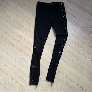Zara Black Leggings. Size Medium. Side Detail.